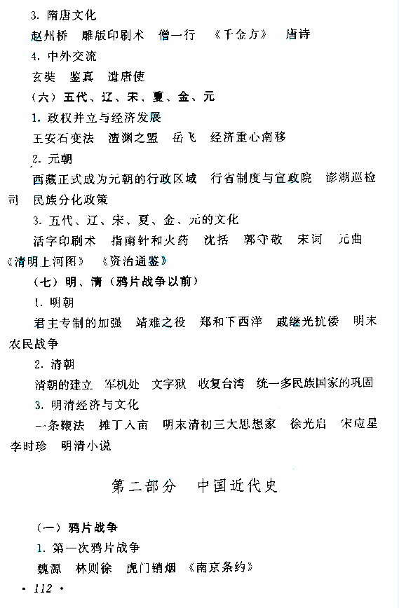 江西成人高考高起本历史地理考试大纲